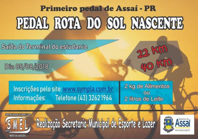 =Vem aí o 1º Pedal Rota Sol Nascente de Assaí