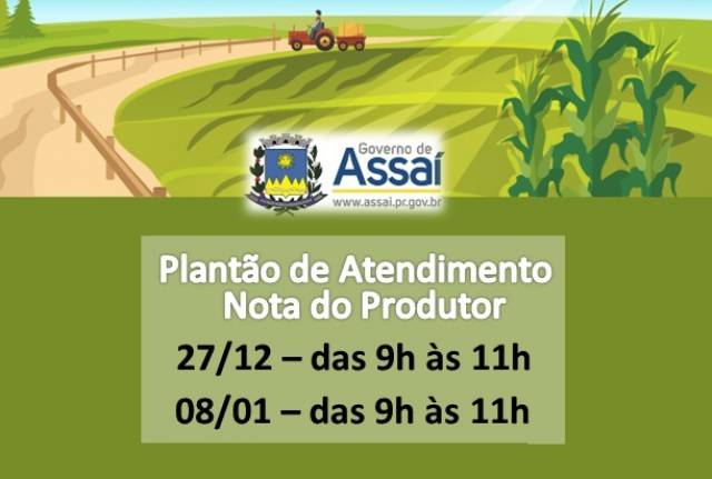 =Plantão de atendimento da Nota do Produtor durante as ferias coletivas