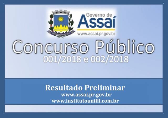 =Resultado Preliminar do Concurso Público 