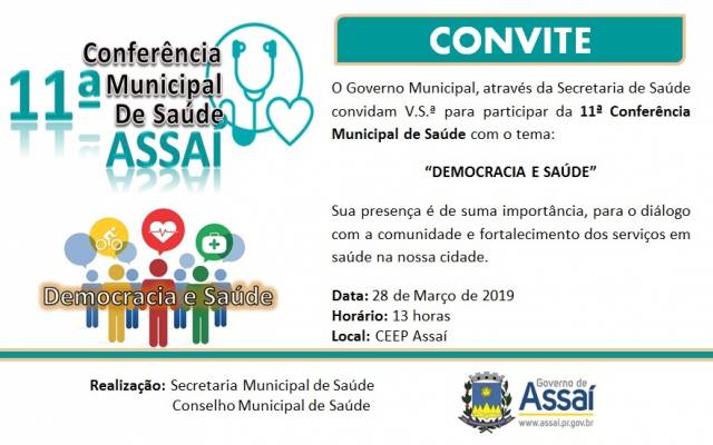=Secretaria de Saúde realizará Conferência Municipal em 28/03
