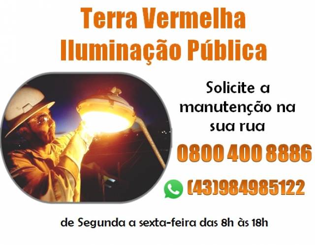 =TERRA VERMELHA: NOVA EMPRESA RESPONSÁVEL PELA ILUMINAÇÃO PÚBLICA DA CIDADE.