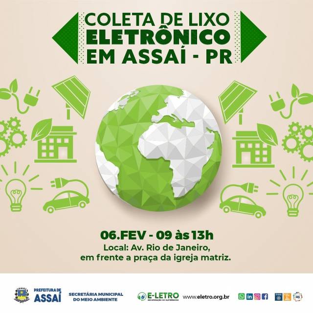 =COLETA DE LIXO ELETRÔNICO NESTE SÁBADO (06/02)