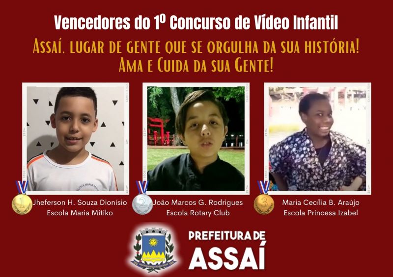 =VENCEDORES DO CONCURSO DE VÍDEO INFANTIL