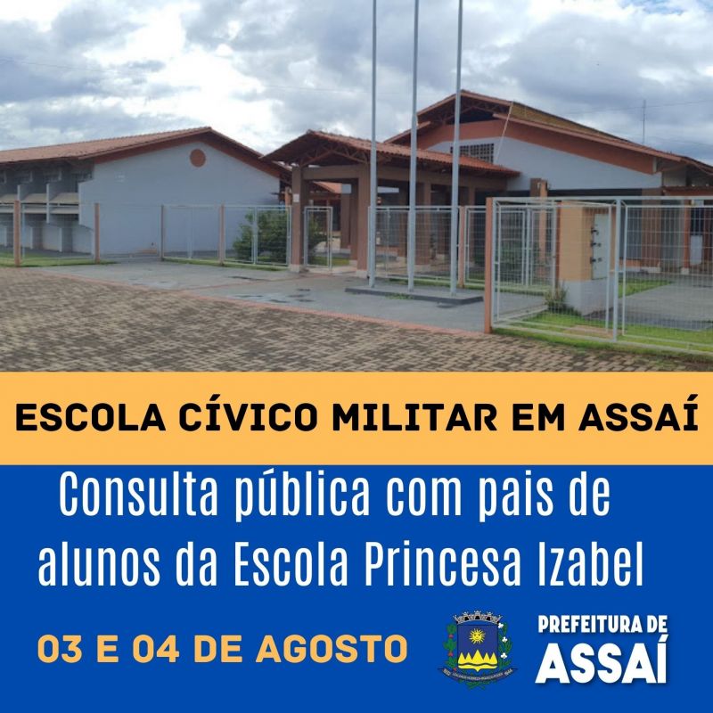 =INÍCIO DA CONSULTA PÚBLICA PARA IMPLANTAÇÃO DO MODELO DE ENSINO CÍVICO-MILITAR  NA ESCOLA PRINCESA IZABEL.