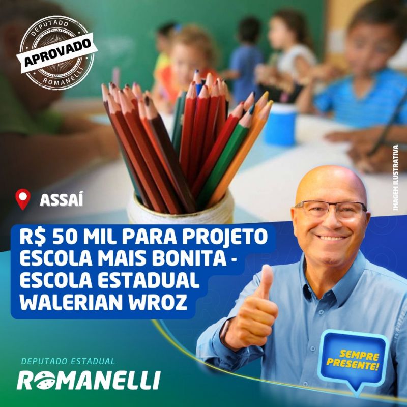 =ESCOLA WALERIAN WROSZ MAIS UMA VEZ É CONTEMPLADA COM 50 MIL REAIS DO PROGRAMA ESCOLA MAIS BONITA.