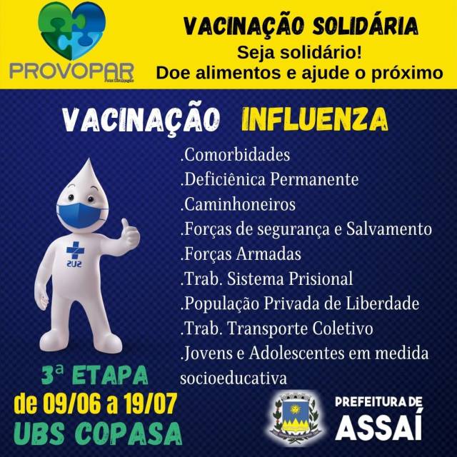 3ª Etapa da Vacinação contra Influenza