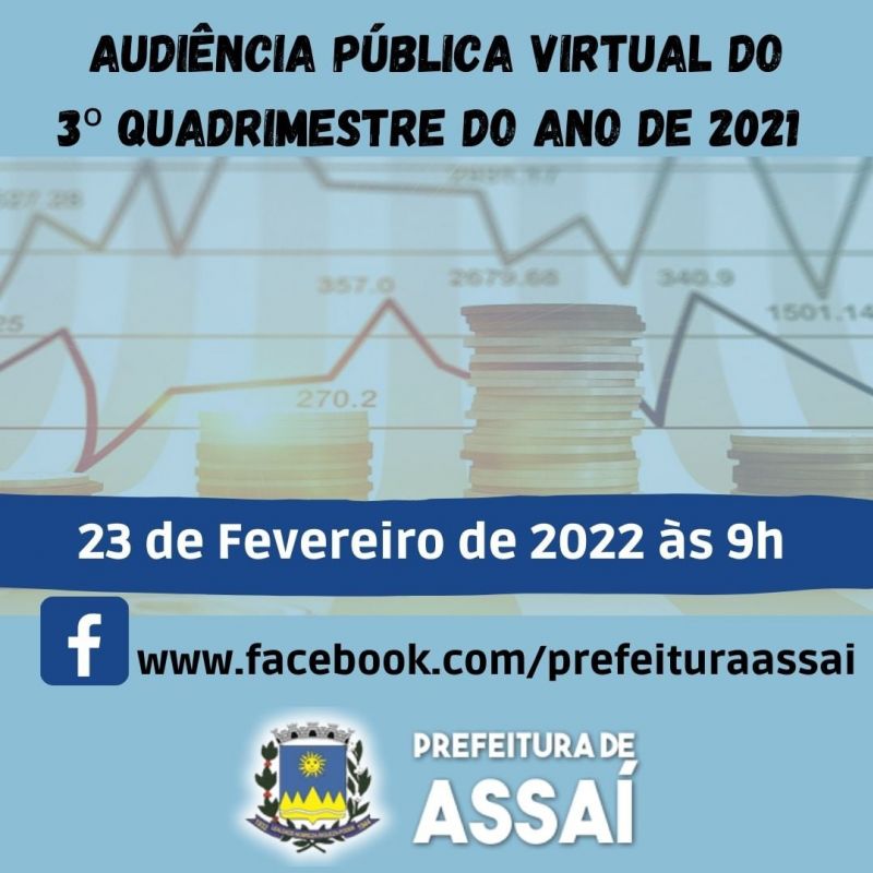 AUDIÊNCIA PÚBLICA VIRTUAL DO 3º QUADRIMESTRE DO ANO DE 2021.