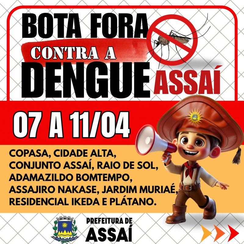 BOTA FORA CONTRA A DENGUE – FAÇA A SUA PARTE!