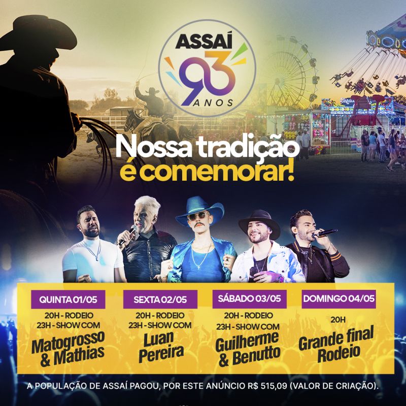 CONTAGEM REGRESSIVA PARA O RODEIO ASSAÍ 93 ANOS!