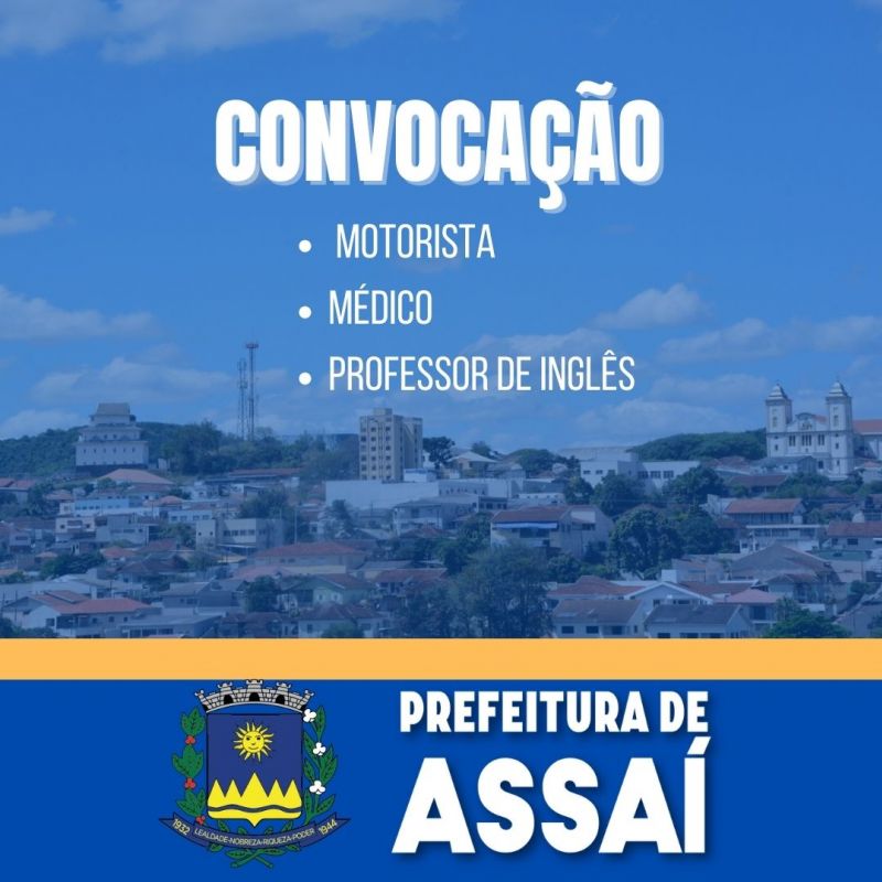 CONVOCAÇÃODE APROVADOS NO CONCURSO PÚBLICO 01/2022