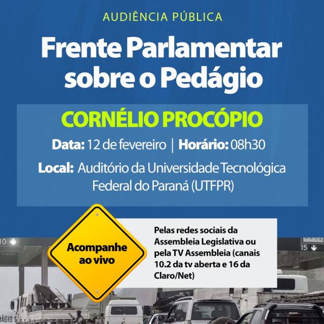 FRENTE PARLAMENTAR SOBRE O PEDÁGIO