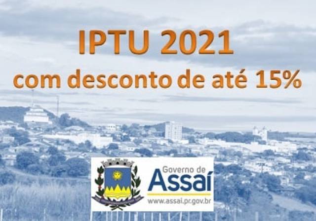IPTU 2021 COM 15% DE DESCONTOS