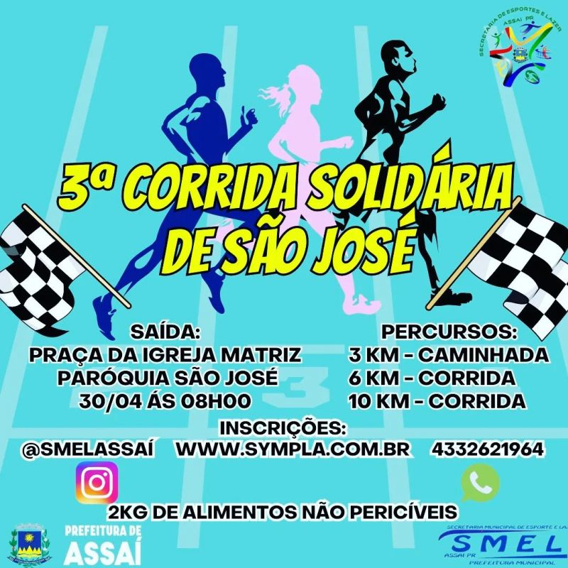 JÁ FEZ SUA INSCRIÇÃO PARA A 3ª CORRIDA SOLIDÁRIA DE SÃO JOSÉ?