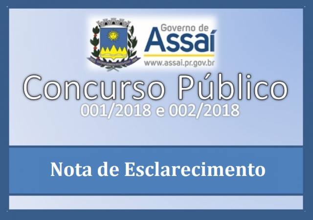 Nota de Esclarecimento - Concurso Público