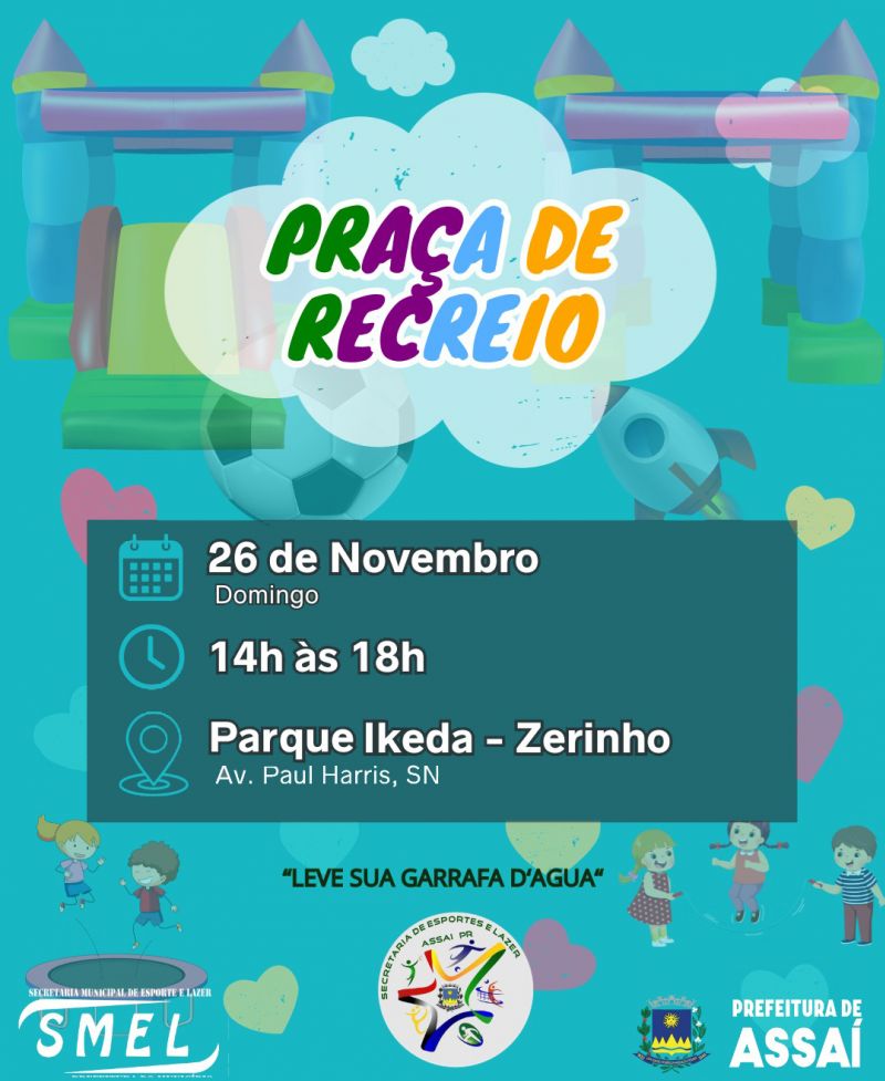 PREFEITO TUTI BOMTEMPO CONVIDA A TODOS PARA A PRAÇA DE RECREIO
