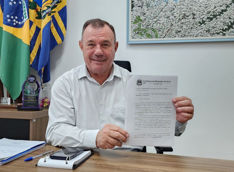 PREFEITURA DE ASSAÍ CONTESTA DADOS POPULACIONAIS REGISTRADOS NO CENSO/2022.