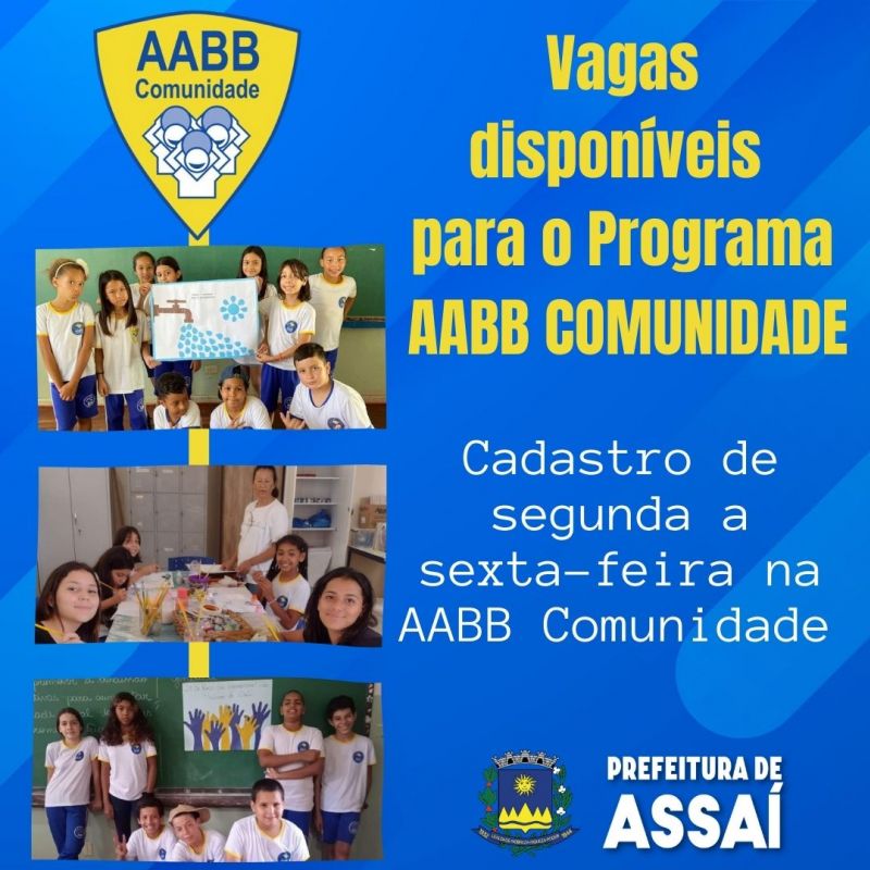 PROGRAMA AABB COMUNIDADE ABRE VAGAS PARA CRIANÇAS E ADOLESCENTES.