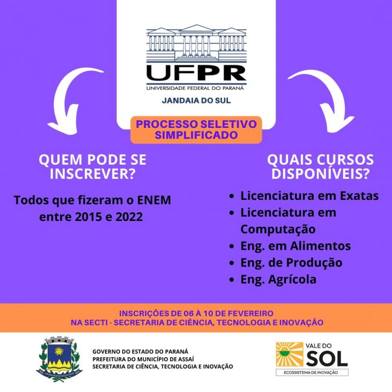 PSS UFPR DE JANDAIA DO SUL.