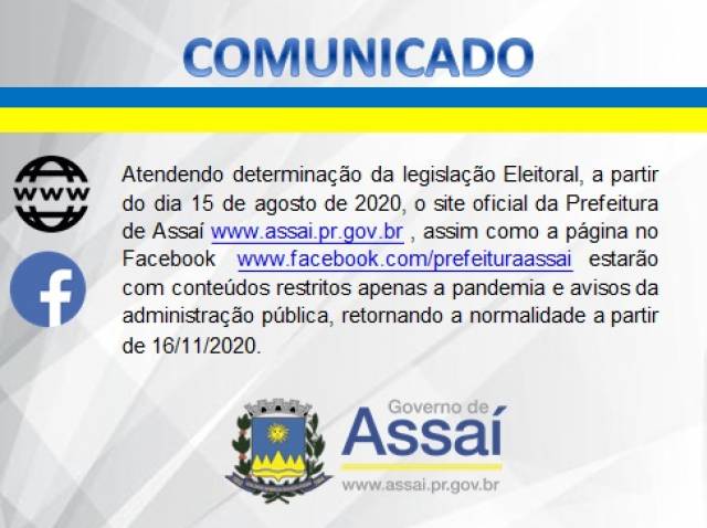 Restrição de publicações durante período eleitoral