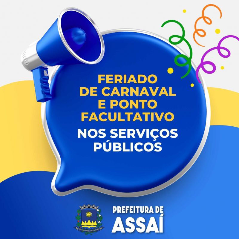 SERVIÇOS PÚBLICOS  DURANTE O FERIADO DE CARNAVAL