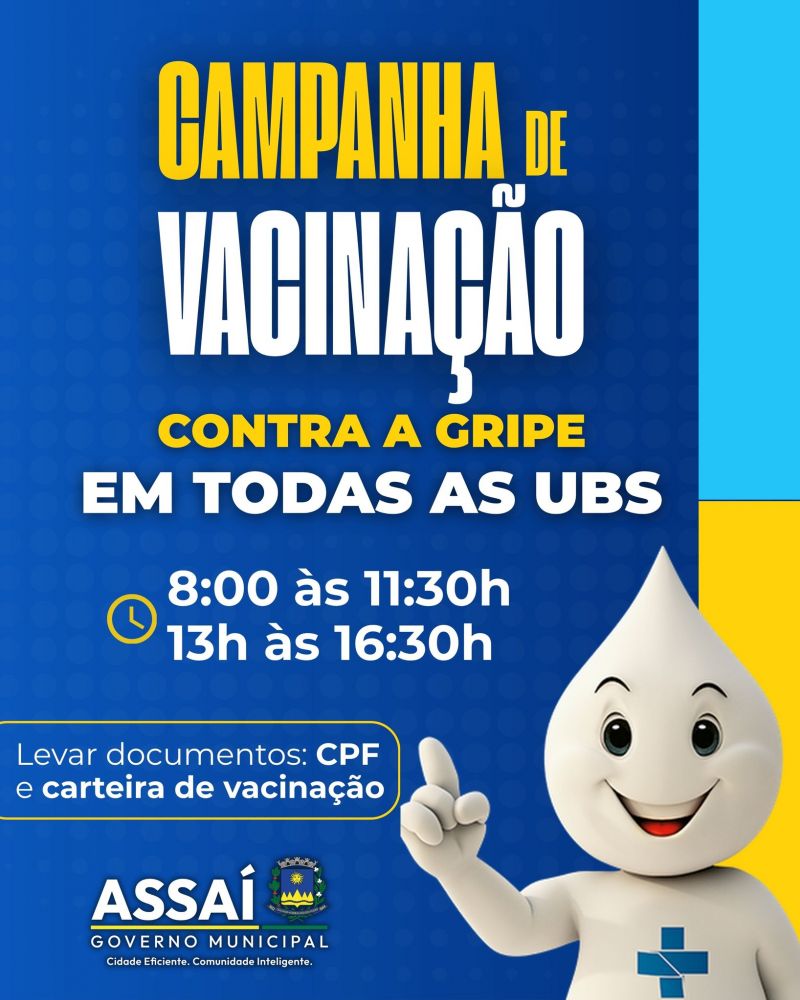 VACINA CONTRA A GRIPE  DISPONÍVEL EM TODAS AS UBS