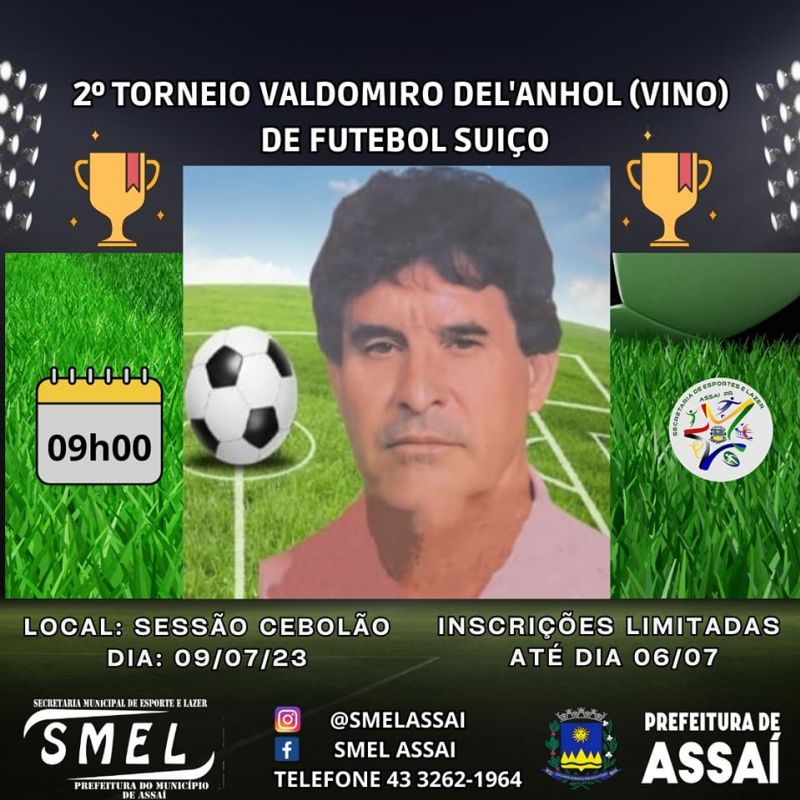 VEM AÍ 2º TORNEIO VALDOMIRO DEL'ANHOL - VINO.