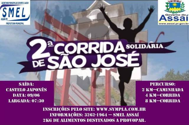 VEM AÍ A 2ª CORRIDA SOLIDÁRIA SÃO JOSÉ