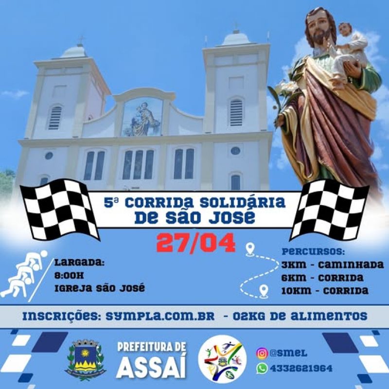 VEM AÍ A 5ª CORRIDA SOLIDÁRIA DE SÃO JOSÉ!